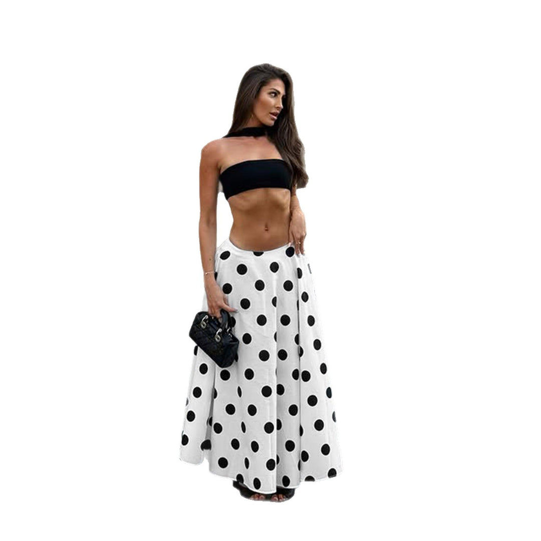 Damen Maxirock mit auffälligem Polkadot-Muster und voluminösem Schnitt R&B