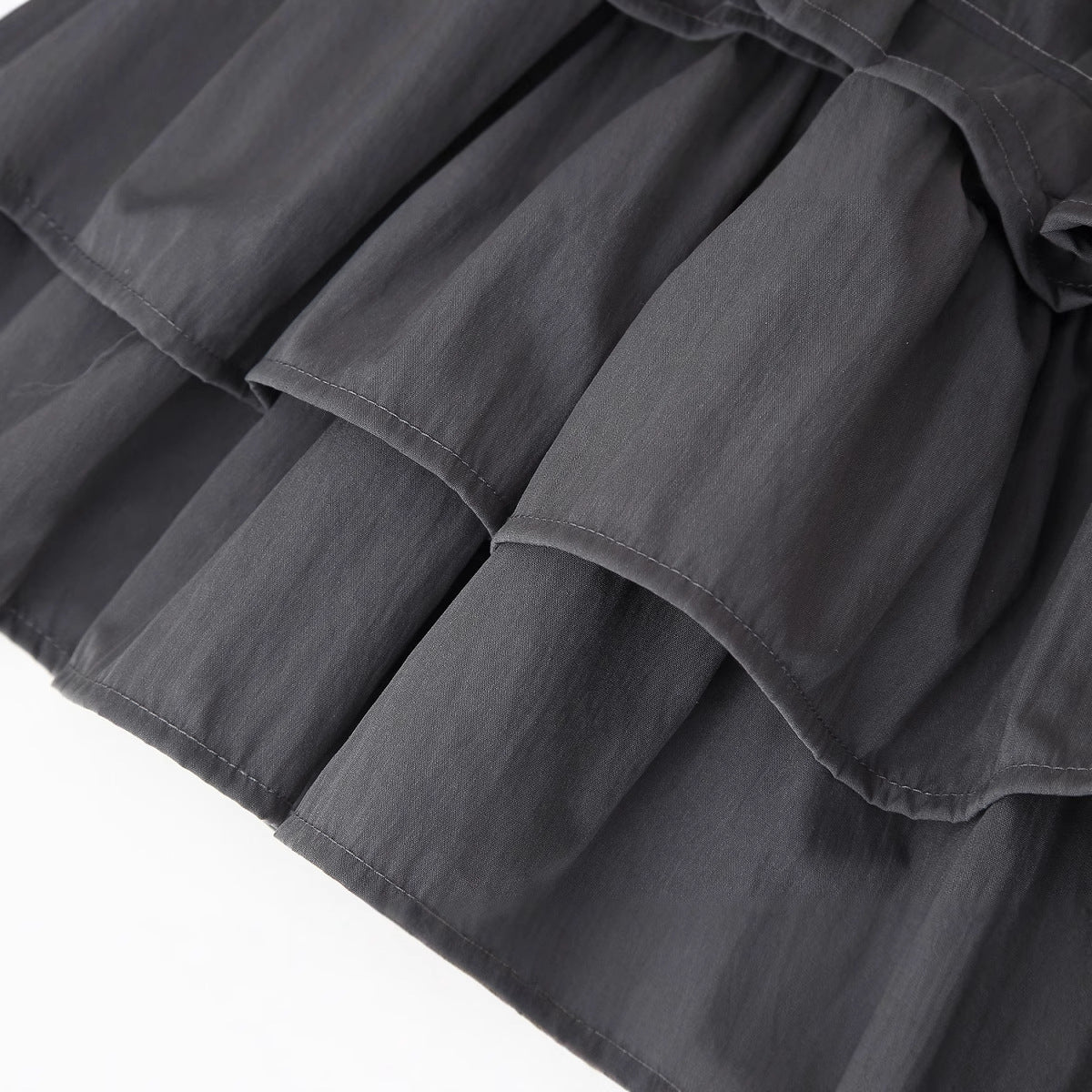 Damen Langarmkleid mit Rüschensaum R&B