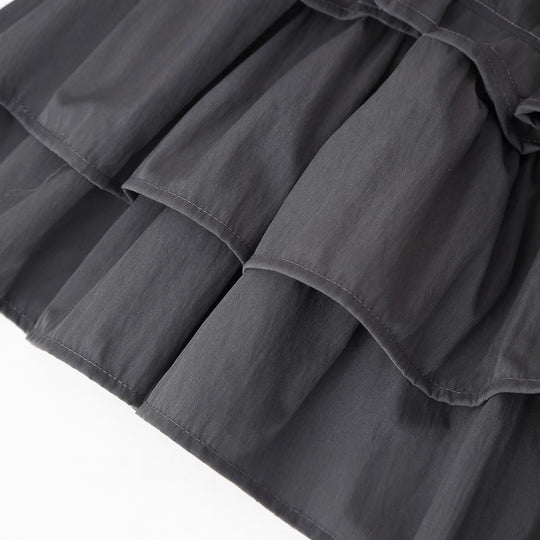 Damen Langarmkleid mit Rüschensaum R&B
