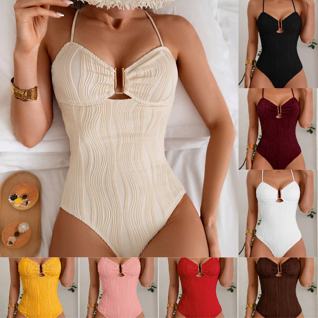 Damen Eleganter Badeanzug mit gerafften Details R&B