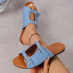 Damen Denim-Stretch Sandalen R&B