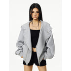 Damen Kapuzenpullover mit asymmetrischem Reißverschluss und komfortabler Passform