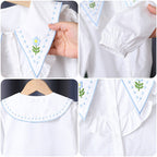 Mädchen Rüschenbluse mit besticktem Kragen R&B
