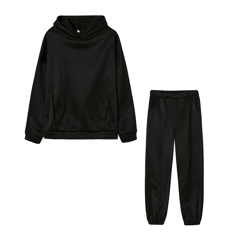 Damen lässiges Hoodie-Set mit elastischer Taillierung und praktischen Taschen R&B