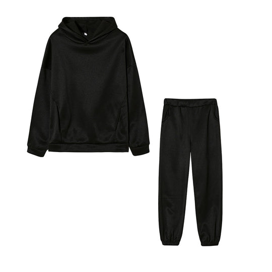 Damen lässiges Hoodie-Set mit elastischer Taillierung und praktischen Taschen R&B
