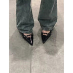 Damen spitze High Heels mit modischem Schnallen-Detail R&B