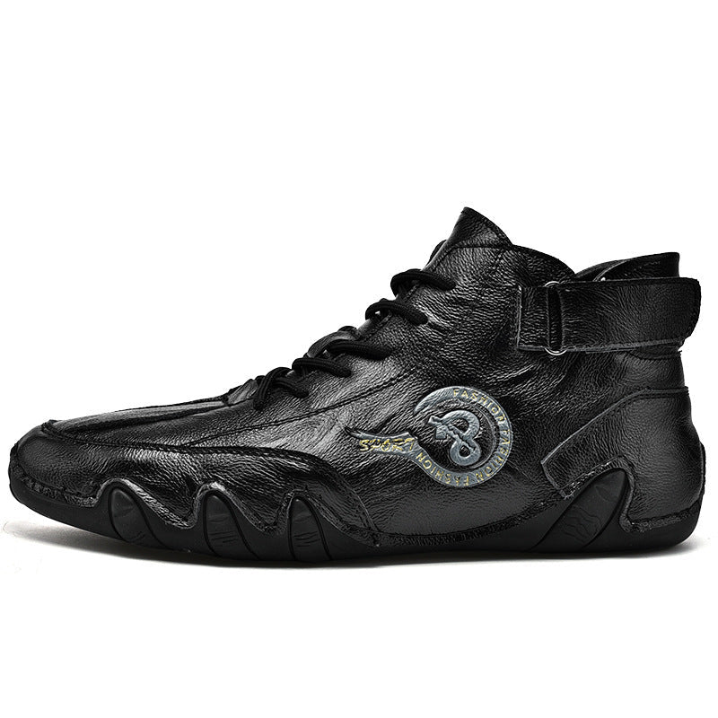 Herren Hochwertige Leder-Sneaker mit rutschfester Sohle und gepolstertem Knöchel R&B