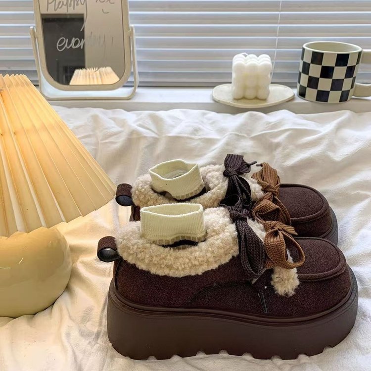 Damen Gemütliche Mokassins mit flauschigem Innenfutter und modischem Riemendesign R&B