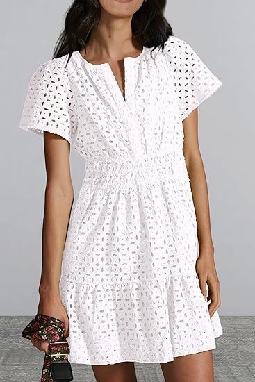 Damen Sommerkleid im romantischen Broderie Anglaise Stil R&B