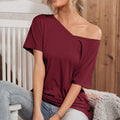 Damen asymmetrisches Oversized T-Shirt mit lässigem Schnitt
