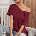 Damen asymmetrisches Oversized T-Shirt mit lässigem Schnitt
