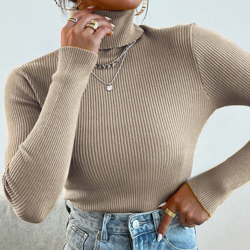 Damen Eleganter Rollkragenpullover mit feiner Rippstruktur R&B