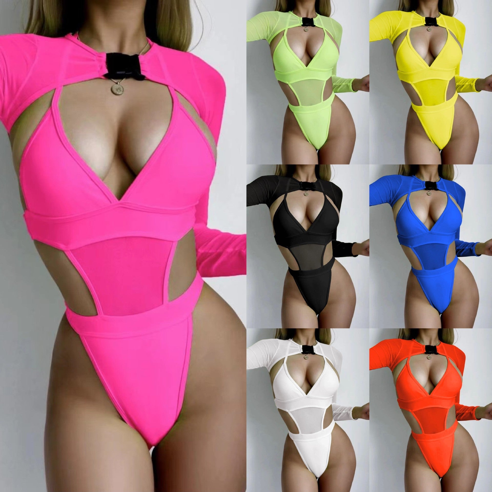 Damen Einteiler Badeanzug mit raffiniertem Cut-Out-Design R&B