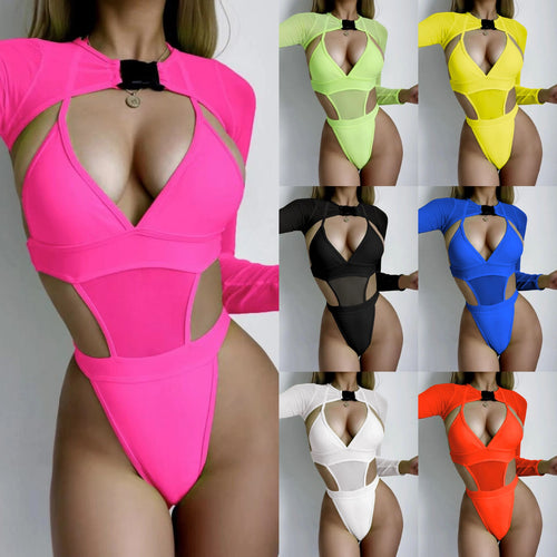 Damen Einteiler Badeanzug mit raffiniertem Cut-Out-Design R&B