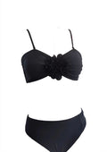 Damen Bandeau-Bikini mit blütenförmigen Details R&B