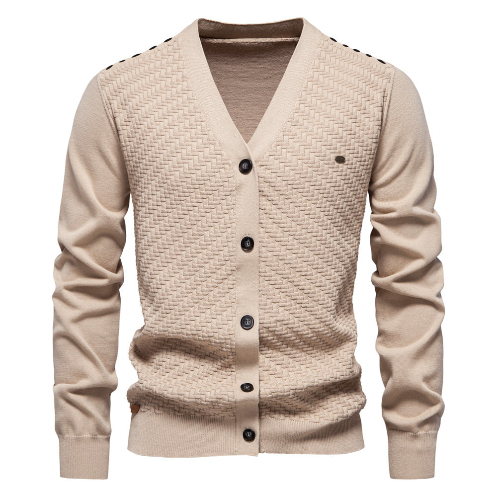 Herren Strickjacke mit strukturiertem Muster R&B