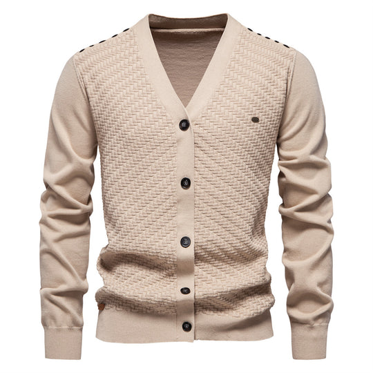 Herren Strickjacke mit strukturiertem Muster R&B