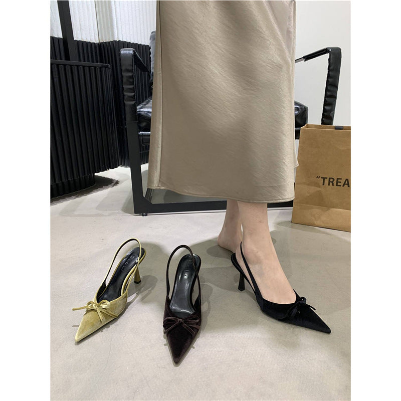 Damen Slingback Pumps mit zierlichem Schleifendetail R&B