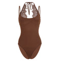 Damen Badeanzug mit elegantem Spitzeneinsatz und halterförmigem Design R&B