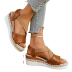 Damen Wedge-Sandalen mit elastischen Riemen und Komfortfütterung R&B