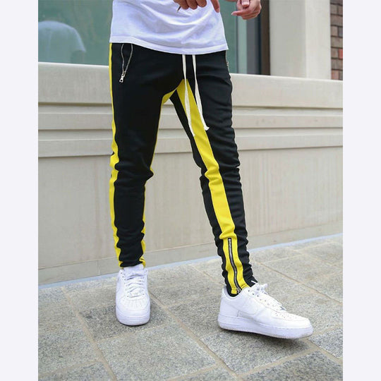 Herren Sportliche Slim-Fit Jogginghose mit Seitentaschen R&B