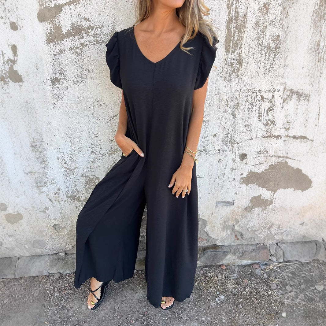 Damen Leopardenmuster Kleid mit schickem V-Ausschnitt R&B