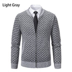 Herren modische Strickjacke mit modernem Zopfmuster und Reißverschluss