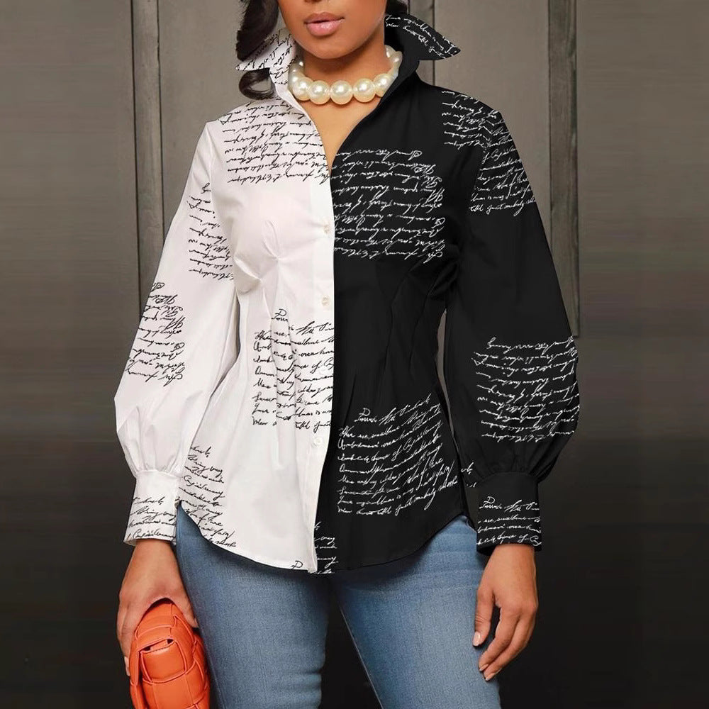 Damen modische Bluse mit geometrischem Design R&B