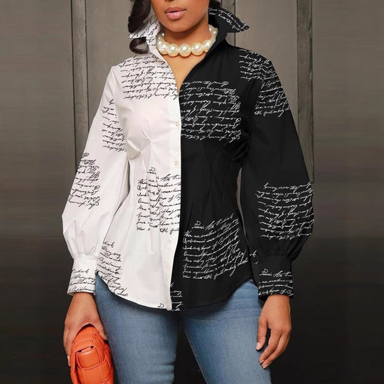 Damen modische Bluse mit geometrischem Design R&B