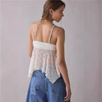 Damen Spitzen-Top mit dekorativen Falten und edlem Schnitt R&B
