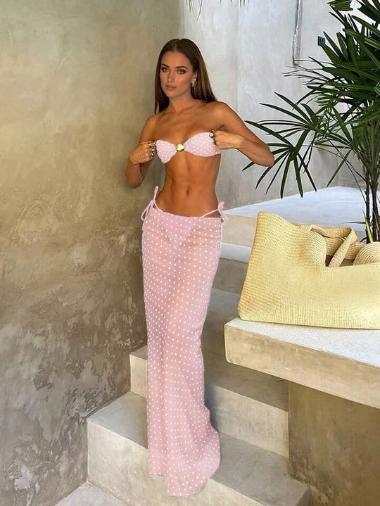 Damen Bandeau-Bikini mit modischer Schnittführung R&B