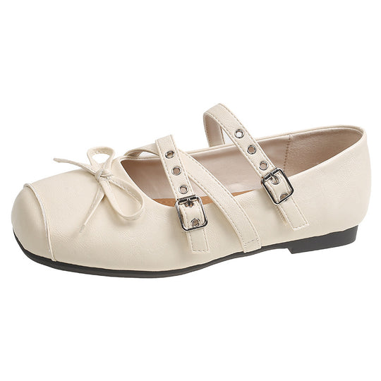Damen Ballerinas mit verstellbaren Riemchen und süßem Schleifendesign R&B