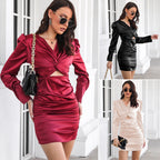 Damen Minikleid mit Twist-Detail und Raffung R&B