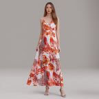 Damen Maxikleid mit elegantem floralem Schnitt R&B