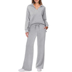 Damen Bequemer Freizeitanzug mit elegantem V-Ausschnitt und lockerem Schnitt R&B