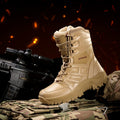 Herren Tactical Stiefel mit seitlichem Reißverschluss und hochgezogenem Knöchelschutz R&B