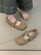 Damen elegante Ballerina-Schuhe mit dekorativem Riemchen und komfortablem Fußbett R&B