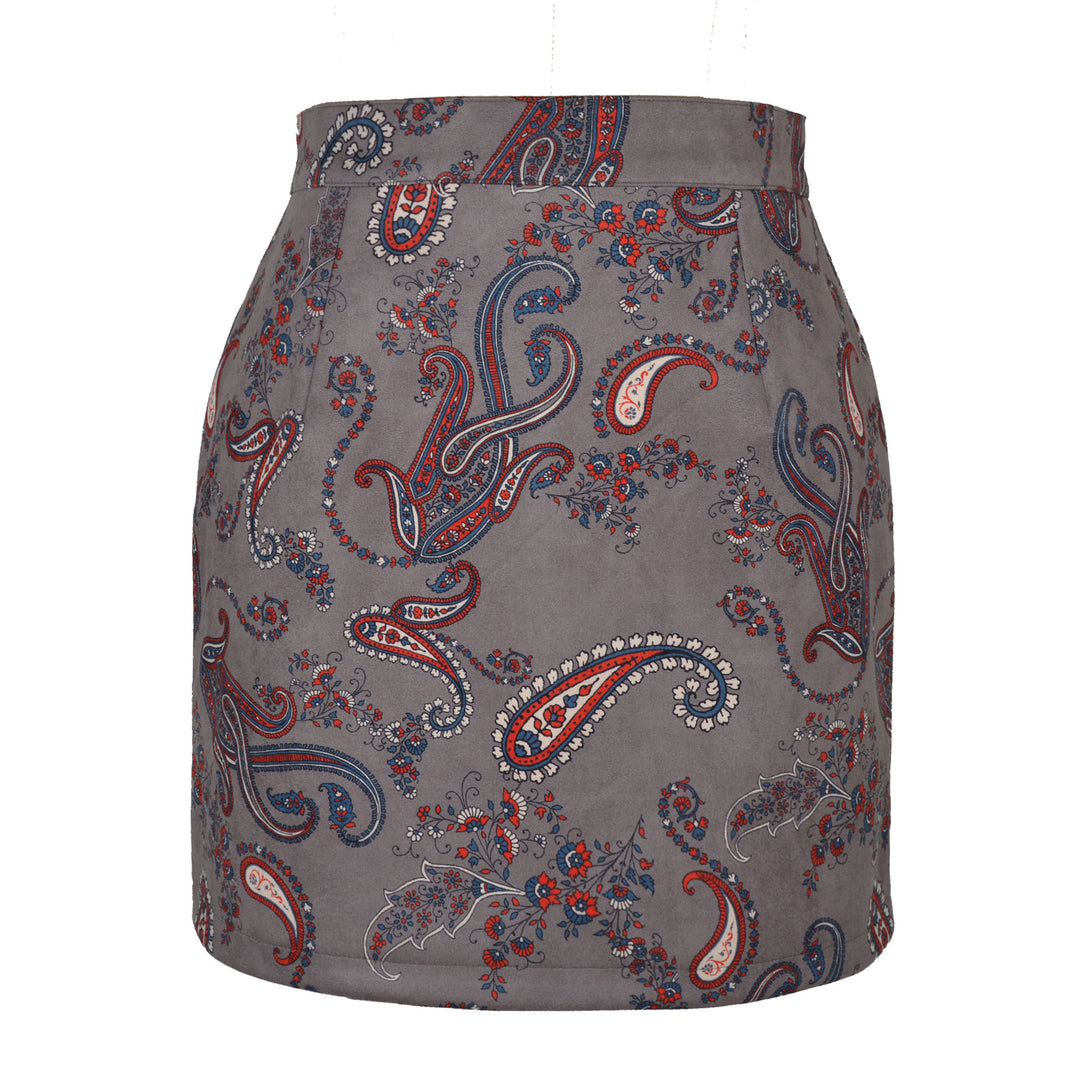 Damen Minirock mit Paisleymuster und hohem Schnitt R&B