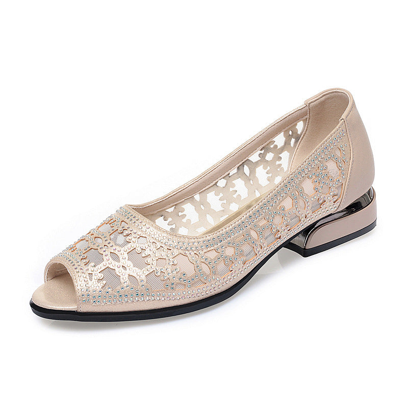 Damen Peeptoe Pumps mit elegantem Spitzenverzierung und komfortablem Blockabsatz R&B