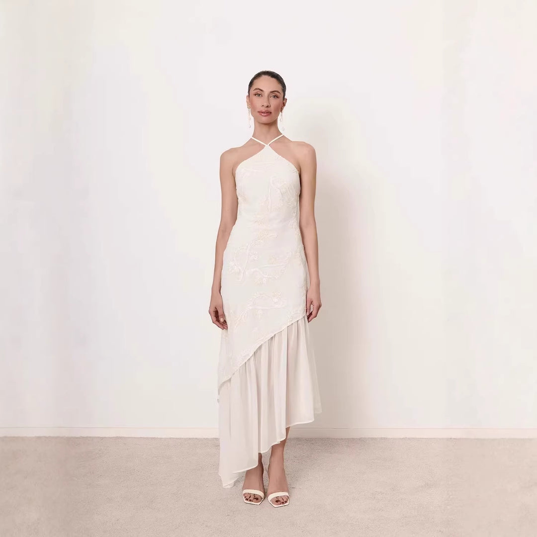 Damen Asymmetrisches Hochzeitskleid mit eleganter Spitze R&B