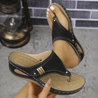 Damen Zehentrenner-Sandalen mit floralem Design R&B