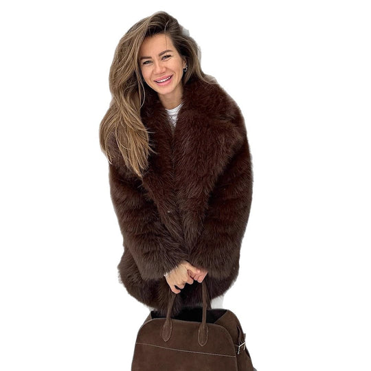 Damen luxuriöse Kunstfelljacke R&B
