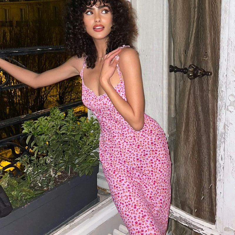 Damen Midi-Kleid mit fröhlichem Punktmuster und Raffdetails R&B