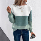 Damen Klassischer Pullover mit Streifenmuster R&B