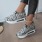 Damen Sportliche Slip-On Sneakers mit floralem Muster und rutschfester Sohle R&B