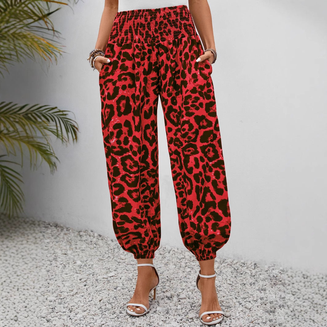 Damen weite Leopardenmuster-Hosen R&B