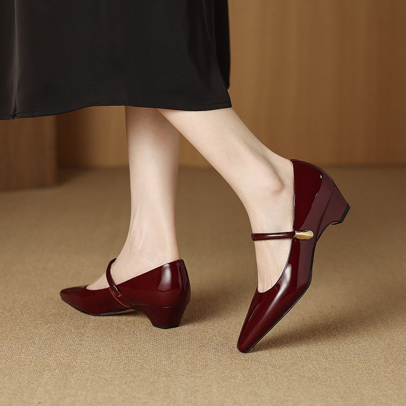 Damen elegante Slingback-Ballerinas mit modischem Riemchen