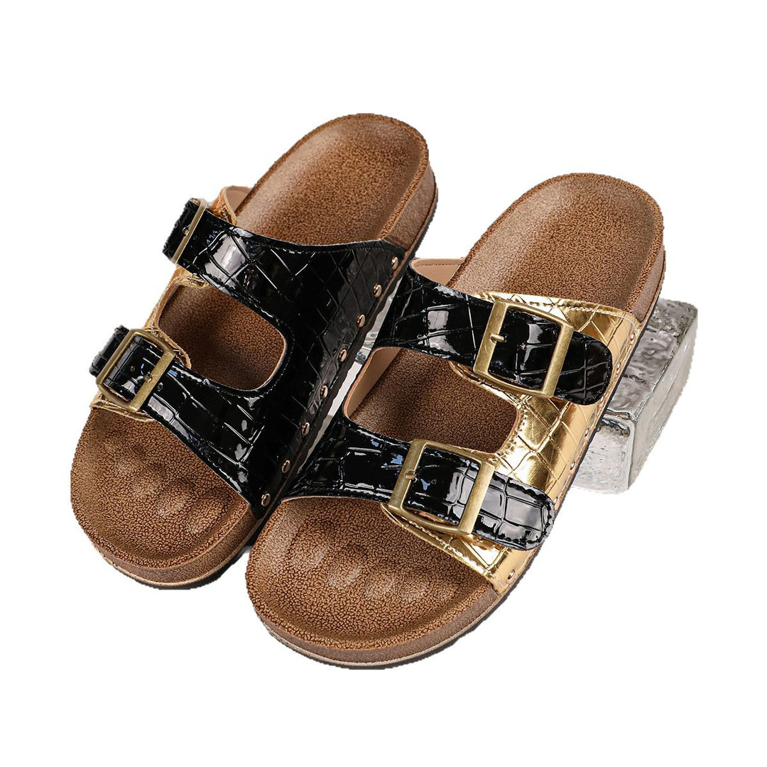 Damen trendige Sandalen mit verstellbaren Schnallen R&B