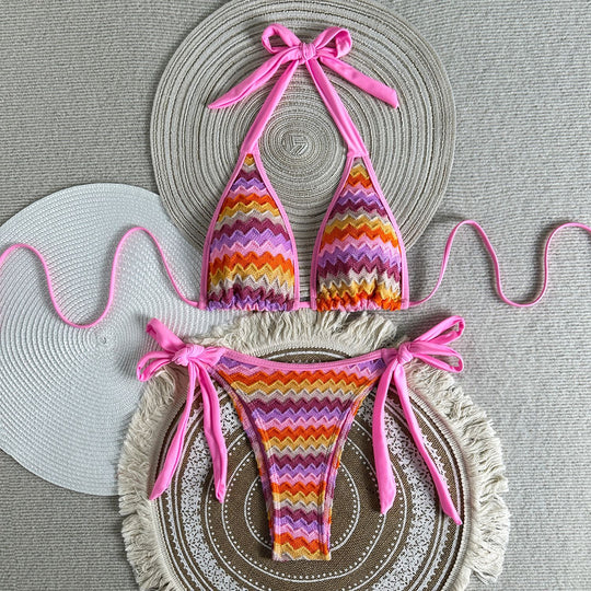 Damen Triangel-Bikini mit trendy Zickzackmuster R&B