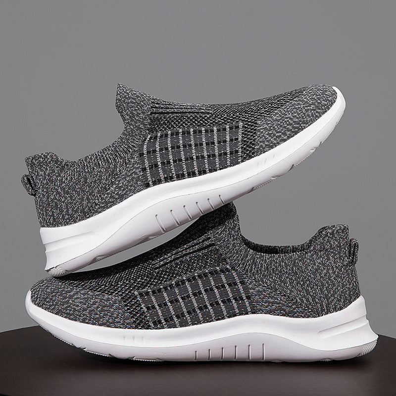 Damen Slip-On Sneakers mit elastischen Einsätzen und atmungsaktiver Stricktechnologie